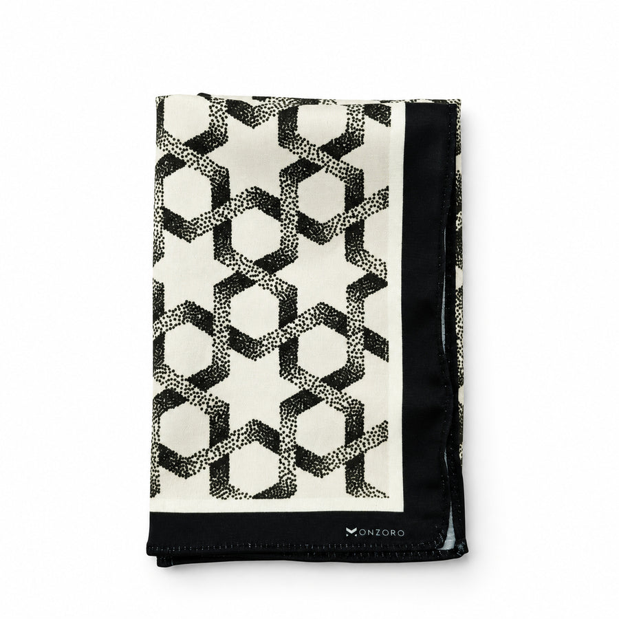 Infinite Geometric Loop pocket square — folded product.
