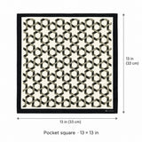 Infinite Geometric Loop pocket square — size guide.