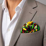 Italian Seamless pocket square — light jacket · wearing detail.