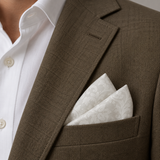 Ivory Scroll Damask Silk Pocket Square — product photograph 5