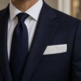 Ivory Scroll Damask Silk Pocket Square — product photograph 4