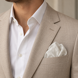 Ivory Scroll Damask Silk Pocket Square — product photograph 3
