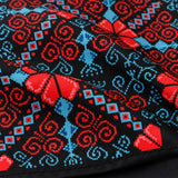 Kaleidoscope pocket square — fabric and design close-up.