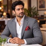 Kaleidoscope pocket square — restaurant lifestyle.