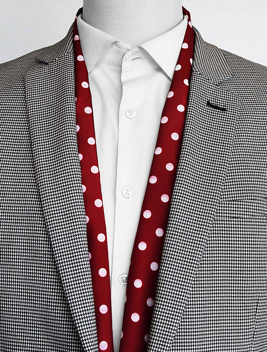 Maroon Dot Polka _ Silk Men Scarves - Silk Scarves | Monzoro Pakistan