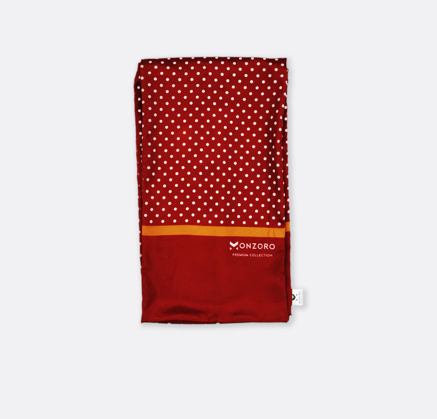 Maroon Mini Dot Polka - Silk Men Scarves - Silk Scarves | Monzoro Pakistan