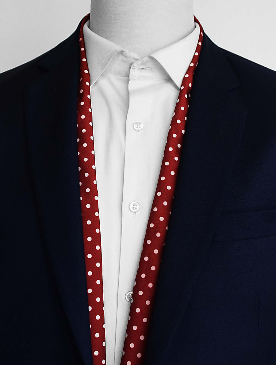 Maroon Mini Dot Polka - Silk Men Scarves - Silk Scarves | Monzoro Pakistan