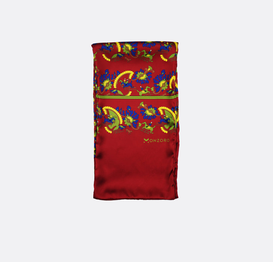 Maroon Paisley and Floral - Silk Men Scarves - Silk Scarves | Monzoro Pakistan