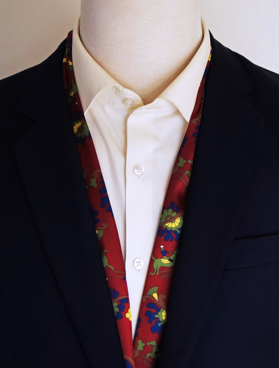 Maroon Paisley and Floral - Silk Men Scarves - Silk Scarves | Monzoro Pakistan