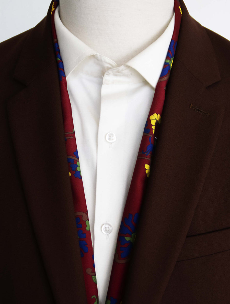 Maroon Paisley and Floral - Silk Men Scarves - Silk Scarves | Monzoro Pakistan
