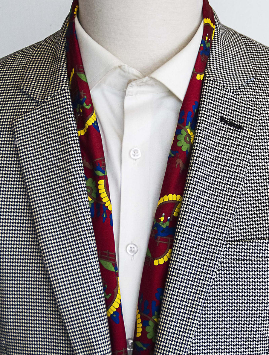 Maroon Paisley and Floral - Silk Men Scarves - Silk Scarves | Monzoro Pakistan