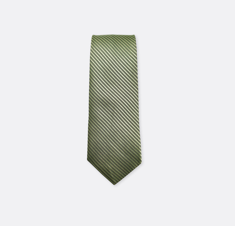 Metallic Green Diagonal Striped Neck Ties - Neckties | Monzoro Pakistan