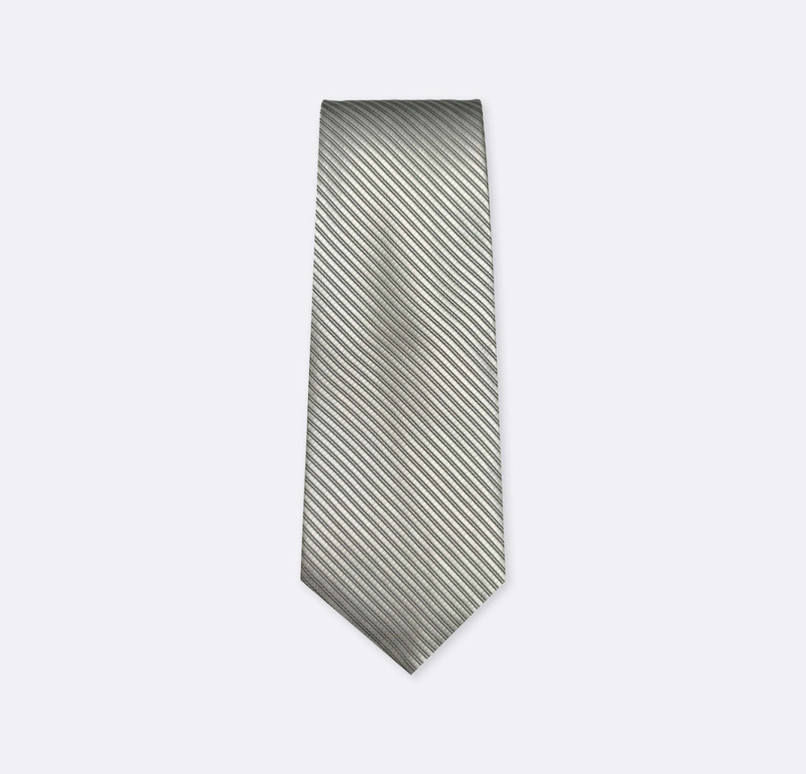 Metallic Grey Diagonal Striped Neck Ties - Neckties | Monzoro Pakistan