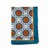 Mexican Floral Loop pocket square — folded product.