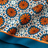 Mexican Floral Loop pocket square — fabric and design close-up.