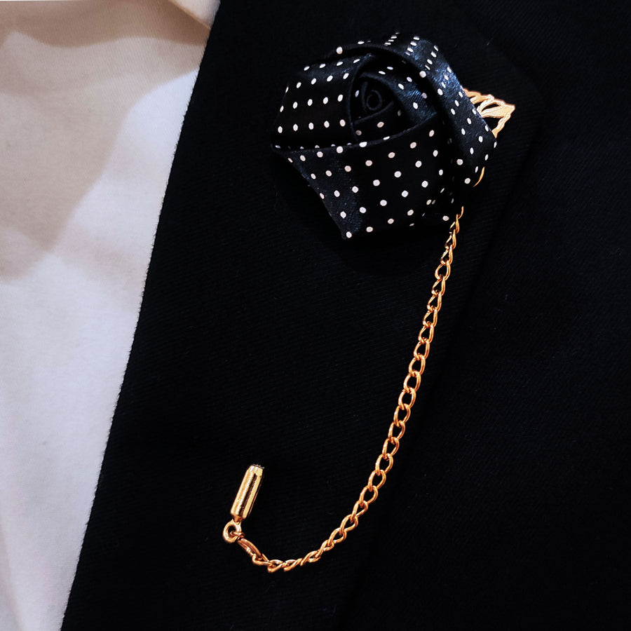 Mini Black Polka Drops Floral Lapel Pins - Lapel Pins | Monzoro Pakistan