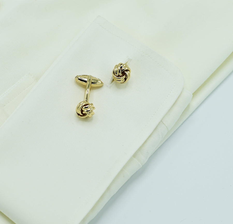 Mini Weave Knot - Golden Cufflinks - Cufflinks | Monzoro Pakistan