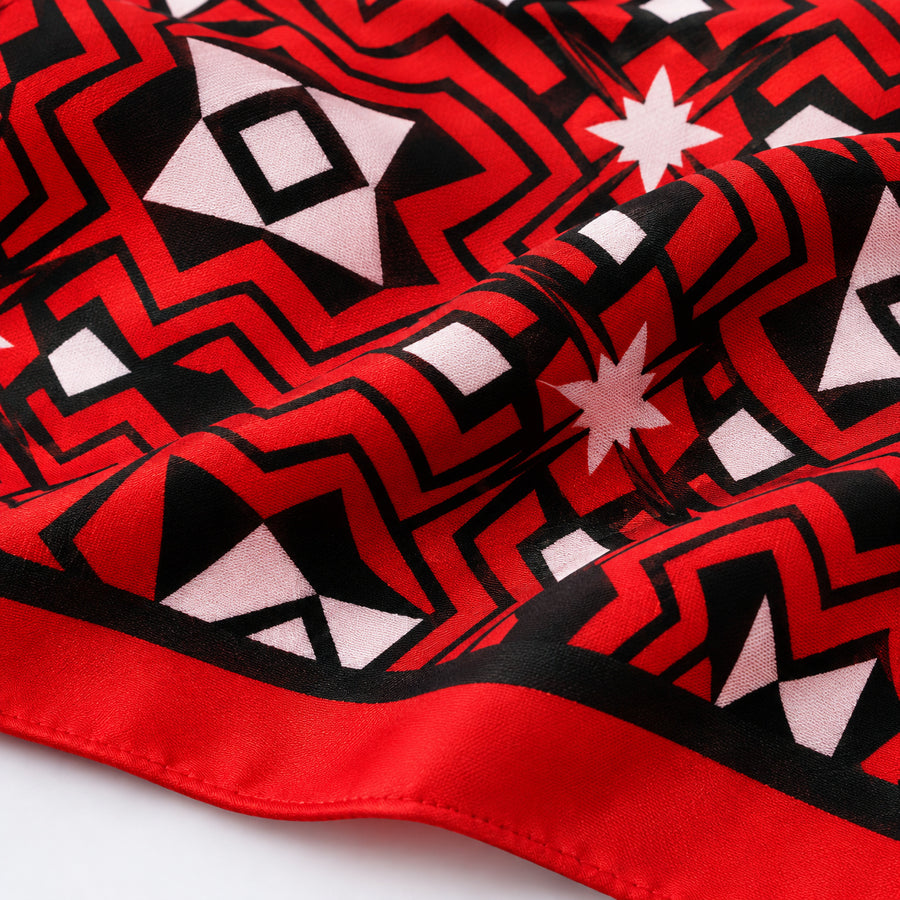 Missoula Museum pocket square — fabric and design close-up.