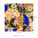 Mixed Pattern pocket square — size guide.
