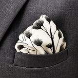 Modern Floral pocket square — close-up wearing detail.