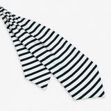 Black & White Stripes Silk Ascot — Diagonal blade display