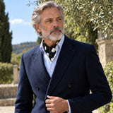 Circle Time Silk Ascot — Navy · garden editorial