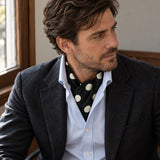Circle Time Silk Ascot — Window light portrait