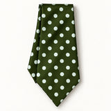 Forest Polka Silk Ascot — Long folded presentation