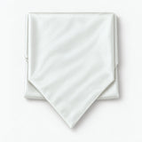 Pearl White Paradigm Silk Ascot — Compact folded display