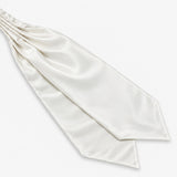 Pearl White Paradigm Silk Ascot — Diagonal blade display