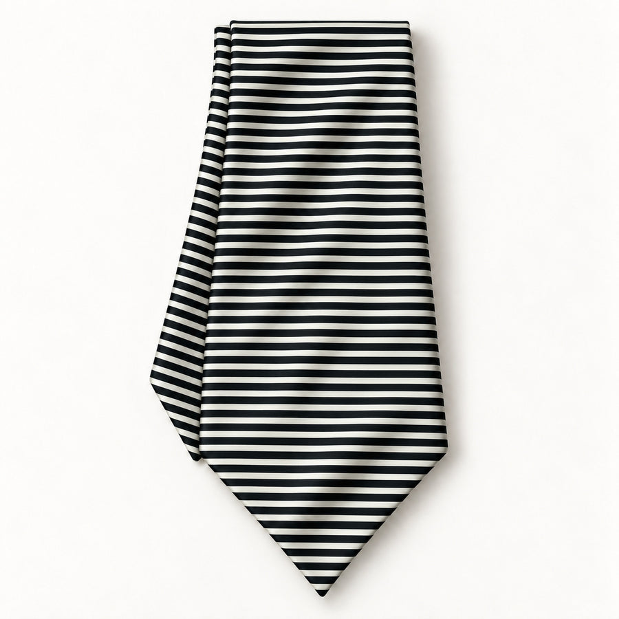 Retro Run Silk Ascot — Long folded presentation