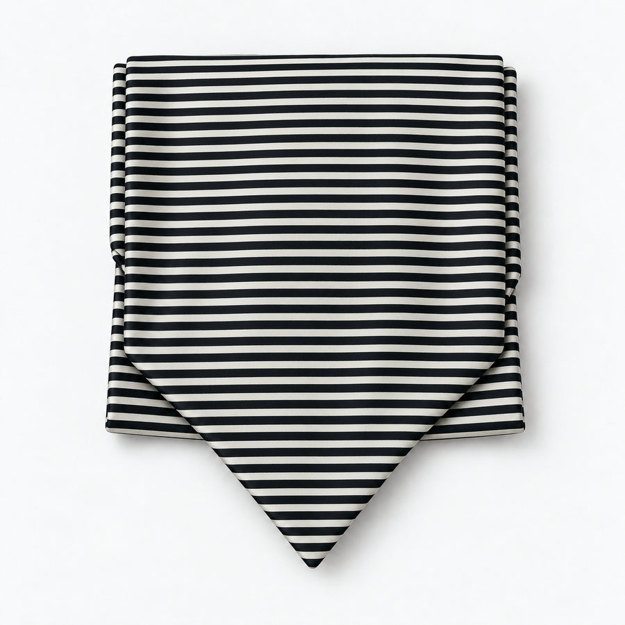 Retro Run Silk Ascot — Compact folded display