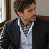 Retro Run Silk Ascot — Window light portrait
