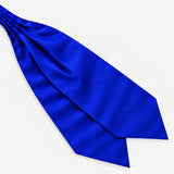 Royal Blue Silk Men Ascot — Diagonal blade display