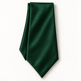 Deep Green Silk Men's Ascot — Long folded presentation