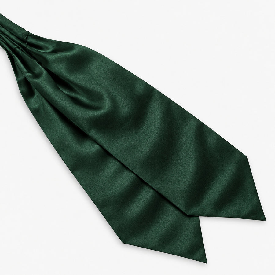 Deep Green Silk Men's Ascot — Diagonal blade display