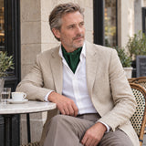 Deep Green Silk Men's Ascot — Beige · café editorial