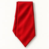 Valentine Red Silk Men's Ascot — Long folded presentation