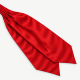 Valentine Red Silk Men's Ascot — Diagonal blade display