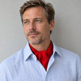 Valentine Red Silk Men's Ascot — Shirt-only portrait