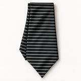 White Cane Crow Silk Ascot — Long folded presentation