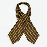 Yellow Cane Hazel Silk Ascot — Crossed full-length layout