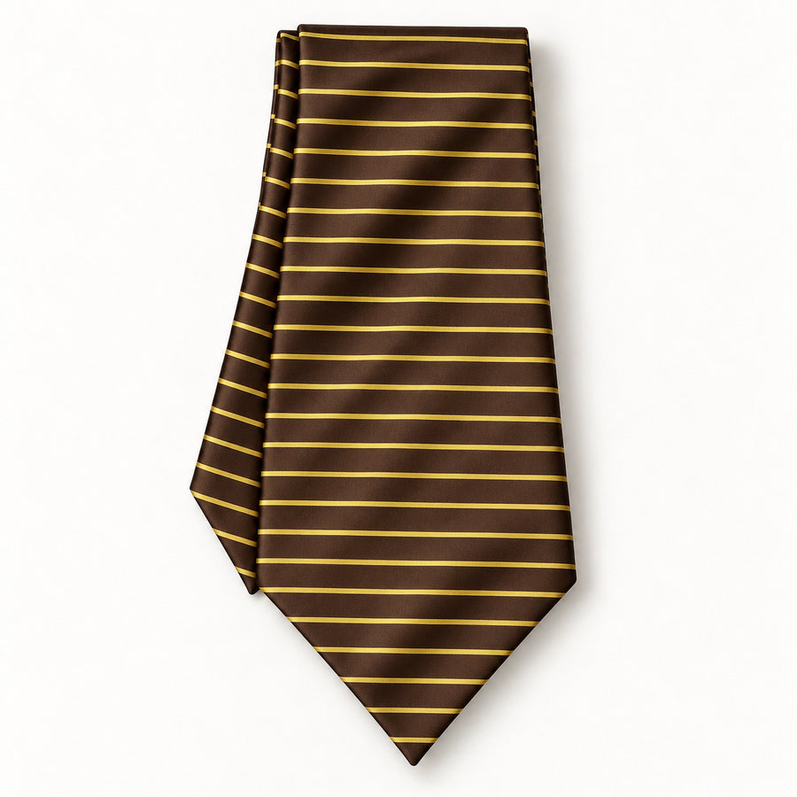 Yellow Cane Hazel Silk Ascot — Long folded presentation