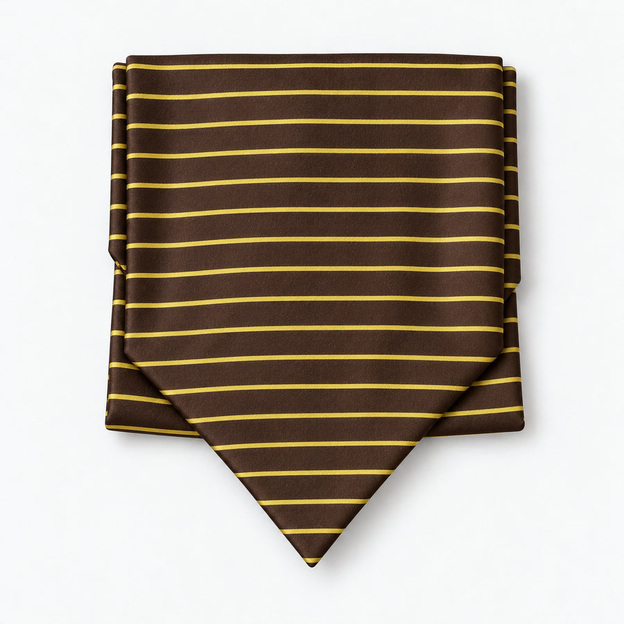 Yellow Cane Hazel Silk Ascot — Compact folded display