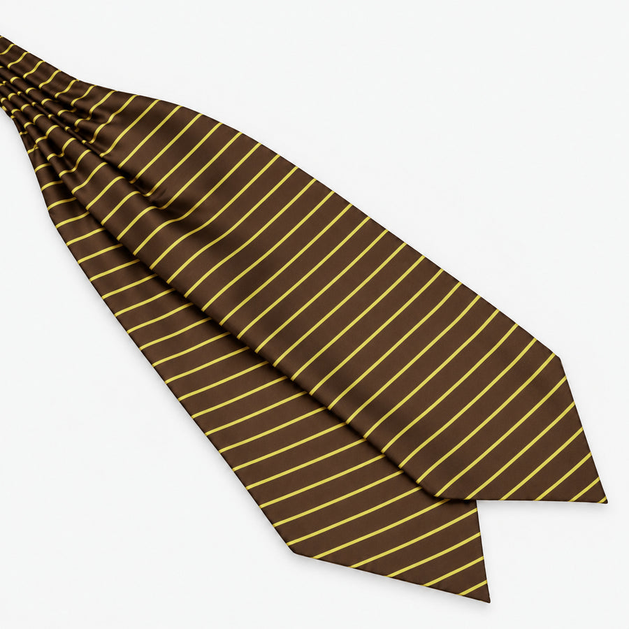 Yellow Cane Hazel Silk Ascot — Diagonal blade display