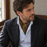 Yellow Cane Hazel Silk Ascot — Window light portrait