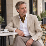 Yellow Cane Hazel Silk Ascot — Beige · café editorial