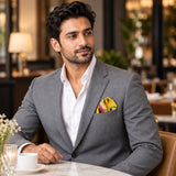 Morning Bird pocket square — restaurant lifestyle.