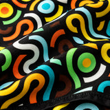 Multi Doodle Art pocket square — fabric and design close-up.