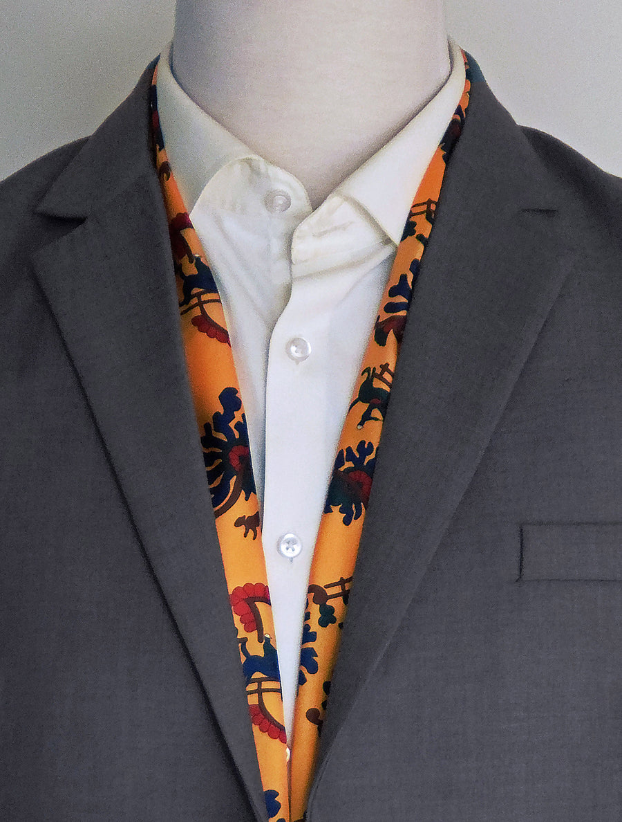 Mustard Paisley and Floral - Silk Men Scarves - Silk Scarves | Monzoro Pakistan